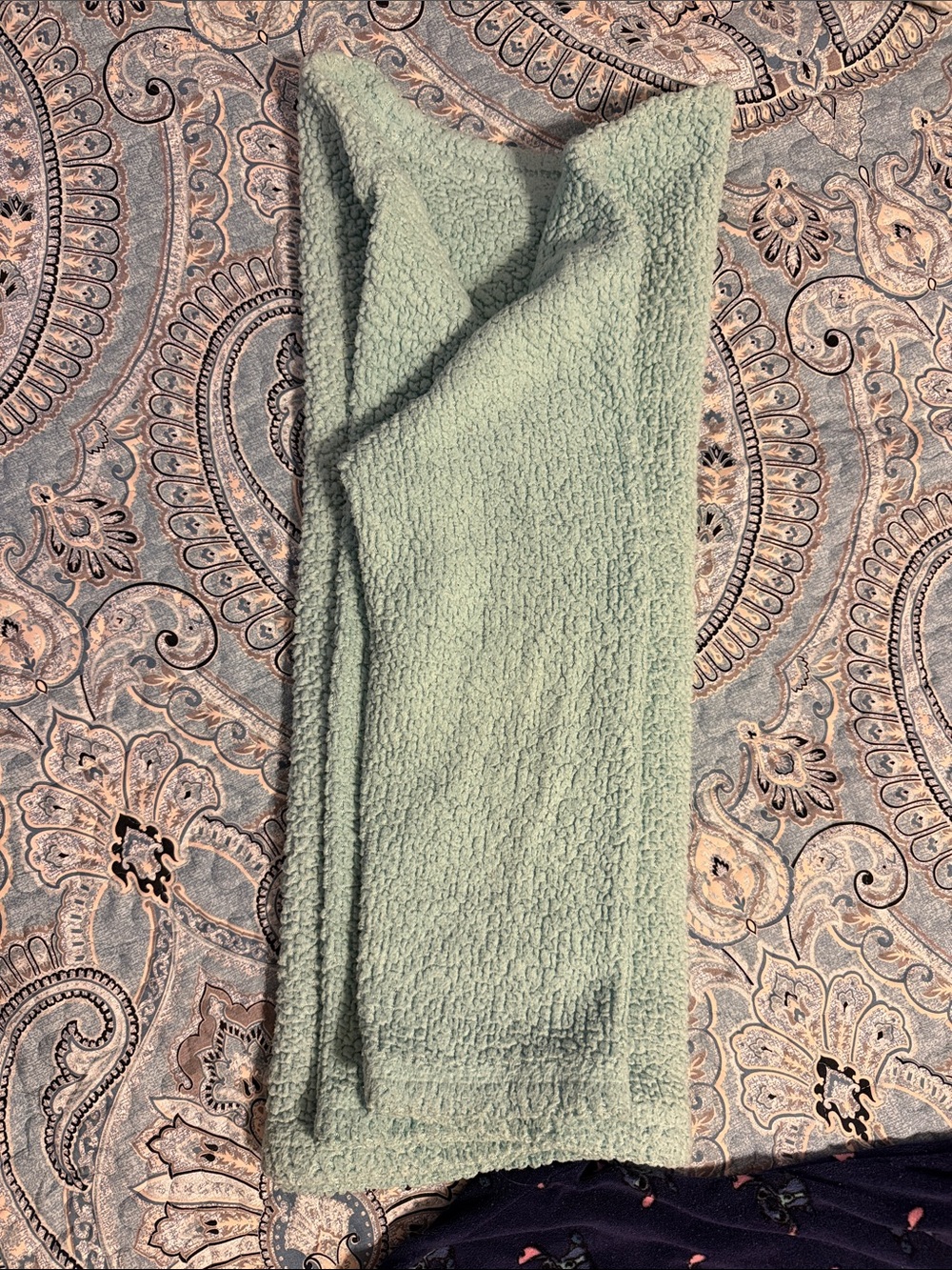 Disney Mint Green Fleece Stitch Pajama Top with Navy Stitch Print Pants - Picture 5 of 6